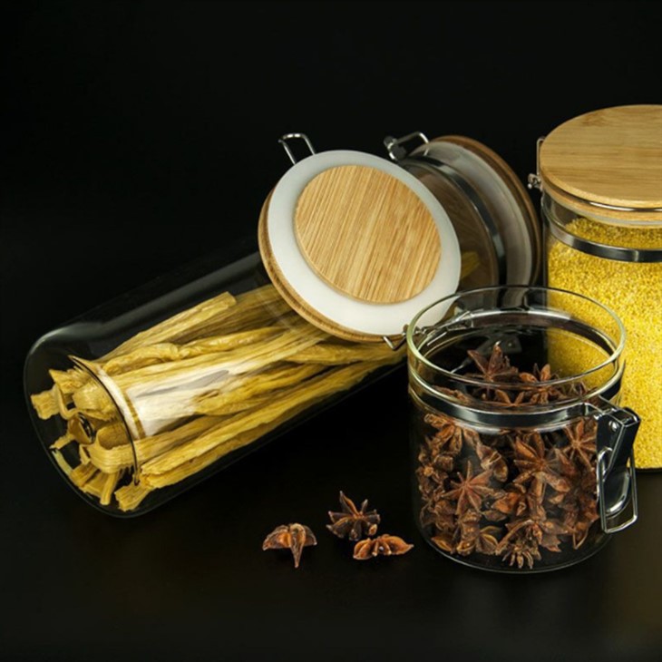 Glass Jars With Bamboo Lids, Glass Food Jars With Lock Lids